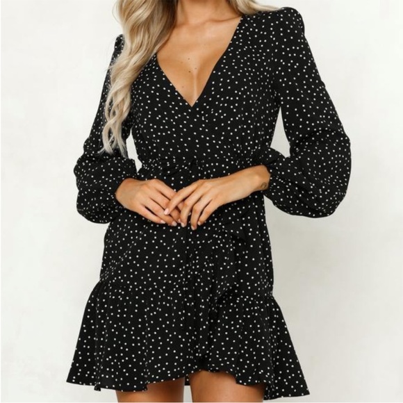 Hello Molly Polka Dot Flowy Mini Dress Frills - Picture 2 of 8